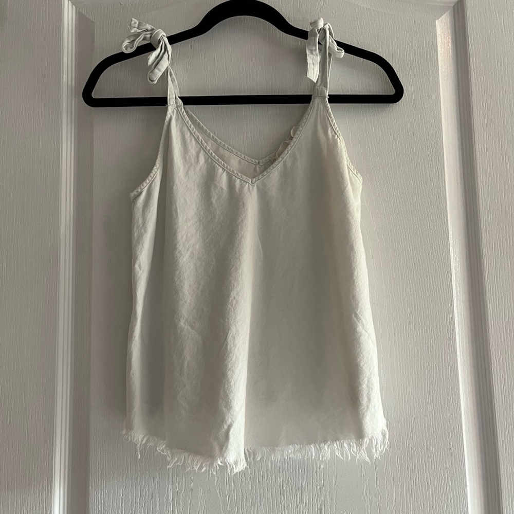 Tie Top Tank with Fringe Bottom